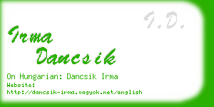 irma dancsik business card